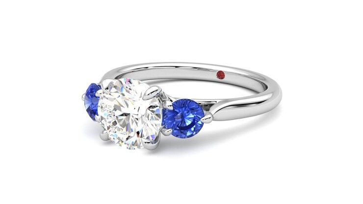 Taylor & Hart Tranquility Round Engagement Ring 360 degree image 25