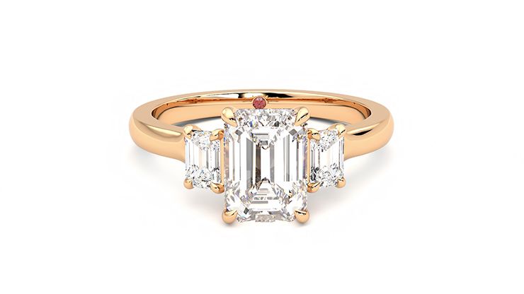 Taylor & Hart Trinity Emerald Engagement Ring 360 degree image 1
