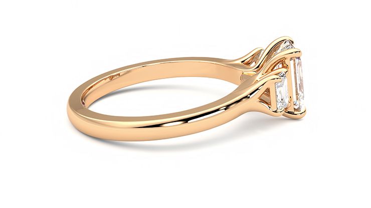Taylor & Hart Trinity Emerald Engagement Ring 360 degree image 10