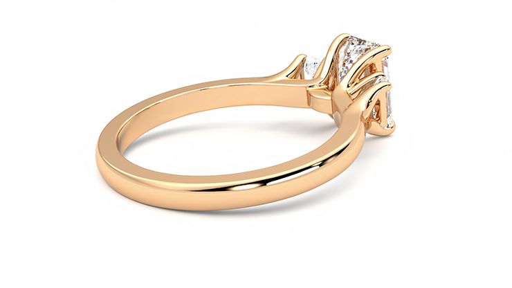 Taylor & Hart Trinity Emerald Engagement Ring 360 degree image 12