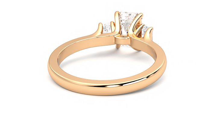Taylor & Hart Trinity Emerald Engagement Ring 360 degree image 14