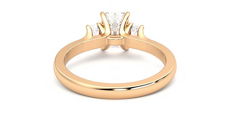 Taylor & Hart Trinity Emerald Engagement Ring 360 degree image 15