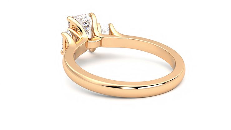Taylor & Hart Trinity Emerald Engagement Ring 360 degree image 17