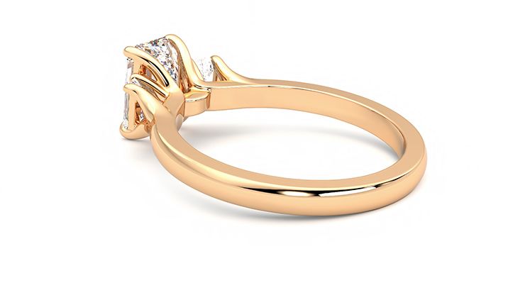 Taylor & Hart Trinity Emerald Engagement Ring 360 degree image 18