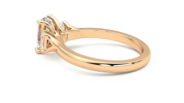 Taylor & Hart Trinity Emerald Engagement Ring 360 degree image 19