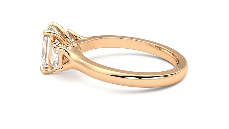 Taylor & Hart Trinity Emerald Engagement Ring 360 degree image 20