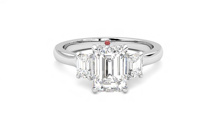 Taylor & Hart Trinity Emerald Engagement Ring 360 degree image 1