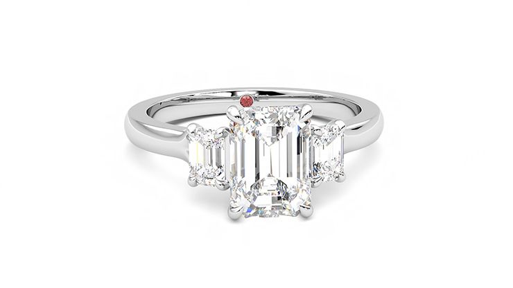 Taylor & Hart Trinity Emerald Engagement Ring 360 degree image 2