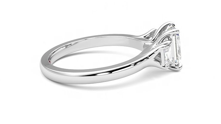 Taylor & Hart Trinity Emerald Engagement Ring 360 degree image 10
