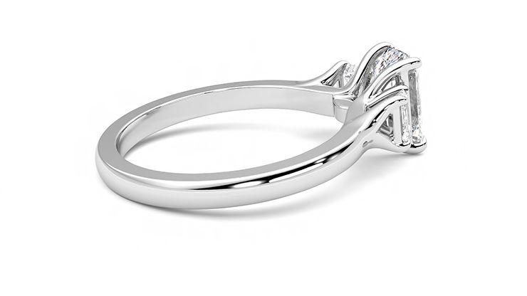 Taylor & Hart Trinity Emerald Engagement Ring 360 degree image 11