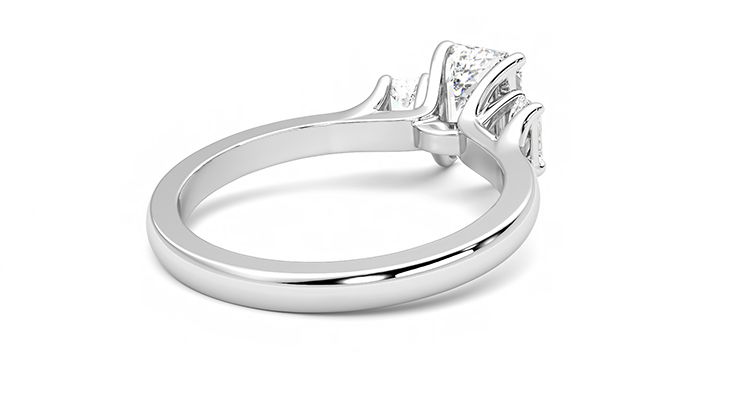Taylor & Hart Trinity Emerald Engagement Ring 360 degree image 13