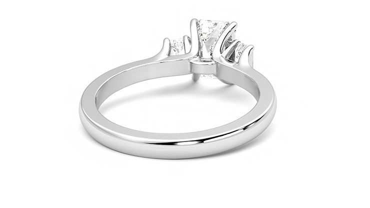 Taylor & Hart Trinity Emerald Engagement Ring 360 degree image 14