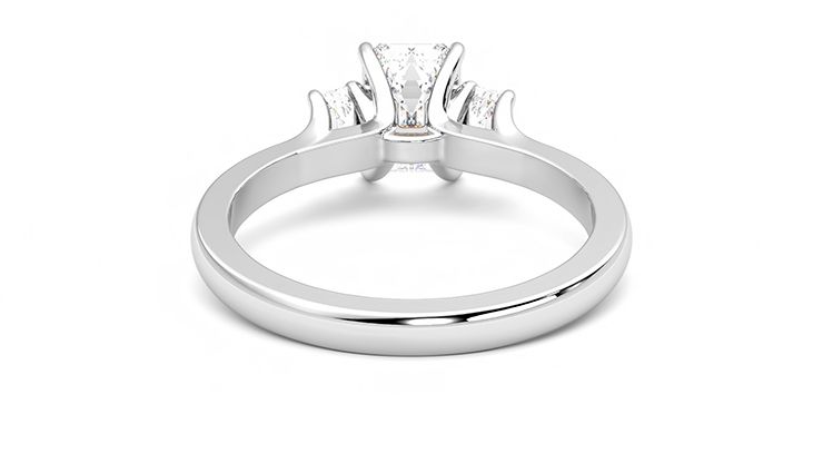 Taylor & Hart Trinity Emerald Engagement Ring 360 degree image 15
