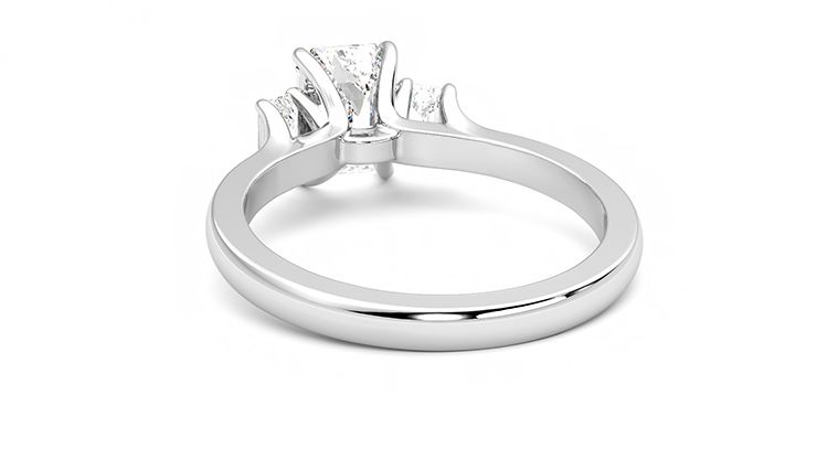 Taylor & Hart Trinity Emerald Engagement Ring 360 degree image 16