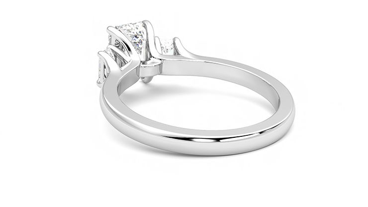 Taylor & Hart Trinity Emerald Engagement Ring 360 degree image 17