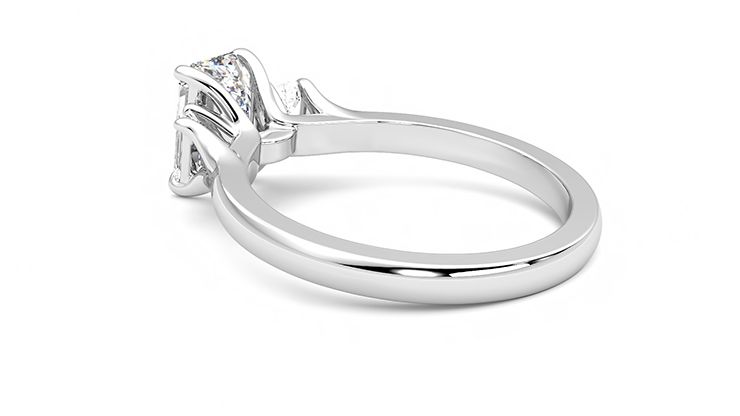Taylor & Hart Trinity Emerald Engagement Ring 360 degree image 18