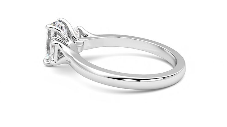 Taylor & Hart Trinity Emerald Engagement Ring 360 degree image 19