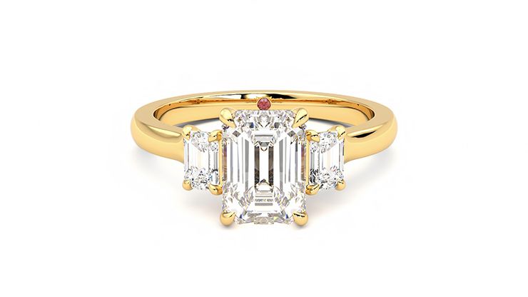 Taylor & Hart Trinity Emerald Engagement Ring 360 degree image 0