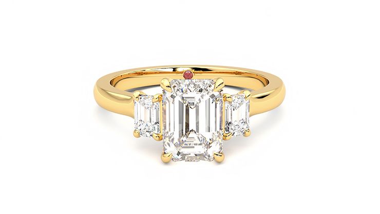 Taylor & Hart Trinity Emerald Engagement Ring 360 degree image 1