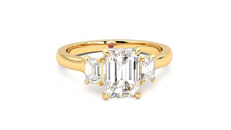 Taylor & Hart Trinity Emerald Engagement Ring 360 degree image 2