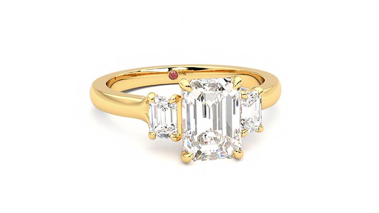 Taylor & Hart Trinity Emerald Engagement Ring 360 degree image 3