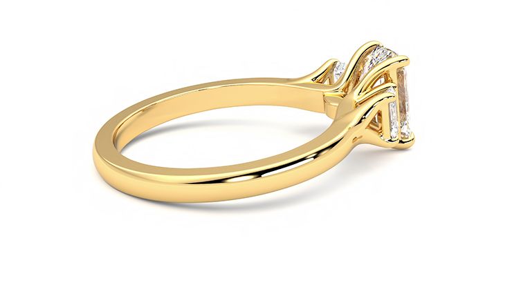 Taylor & Hart Trinity Emerald Engagement Ring 360 degree image 11