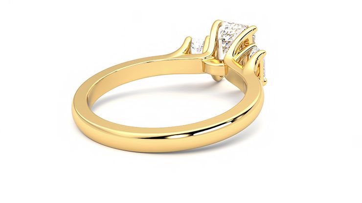 Taylor & Hart Trinity Emerald Engagement Ring 360 degree image 13