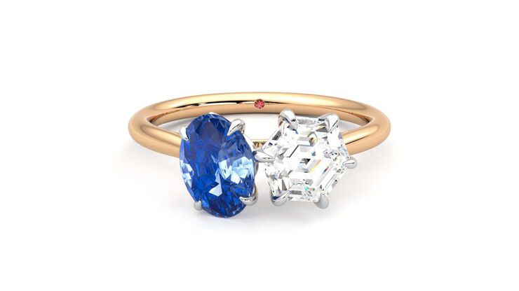 Taylor & Hart Turelle Hexagonal Engagement Ring 360 degree image 0