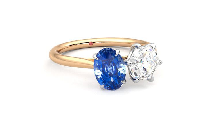 Taylor & Hart Turelle Hexagonal Engagement Ring 360 degree image 4