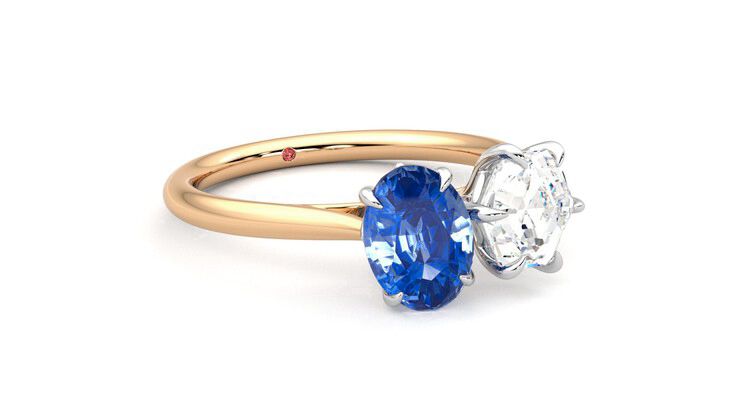 Taylor & Hart Turelle Hexagonal Engagement Ring 360 degree image 5