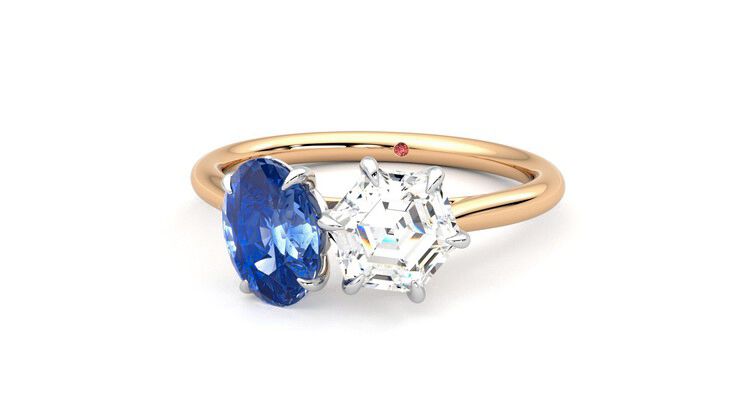 Taylor & Hart Turelle Hexagonal Engagement Ring 360 degree image 27