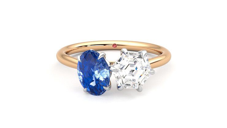 Taylor & Hart Turelle Hexagonal Engagement Ring 360 degree image 29