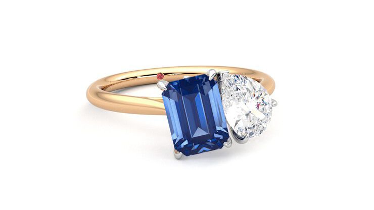Taylor & Hart Turelle Pear Engagement Ring 360 degree image 4