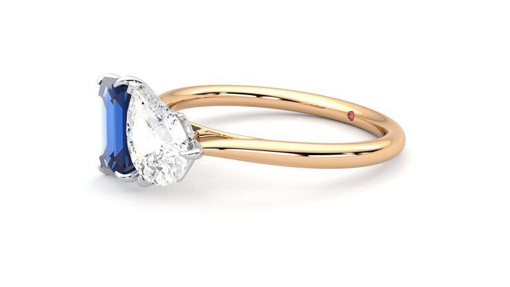 Taylor & Hart Turelle Pear Engagement Ring 360 degree image 23