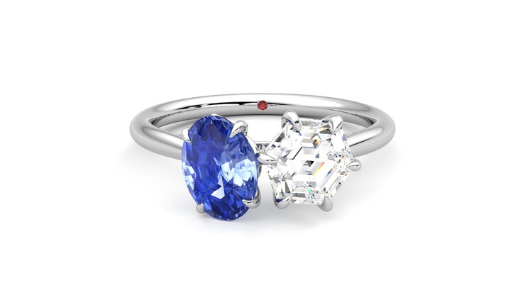 Taylor & Hart Turelle Hexagonal Engagement Ring 360 degree image 0