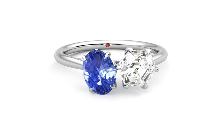 Taylor & Hart Turelle Hexagonal Engagement Ring 360 degree image 2