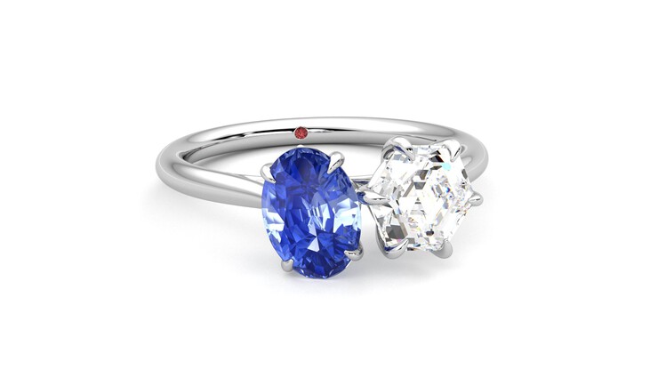 Taylor & Hart Turelle Hexagonal Engagement Ring 360 degree image 3