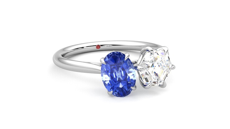 Taylor & Hart Turelle Hexagonal Engagement Ring 360 degree image 4