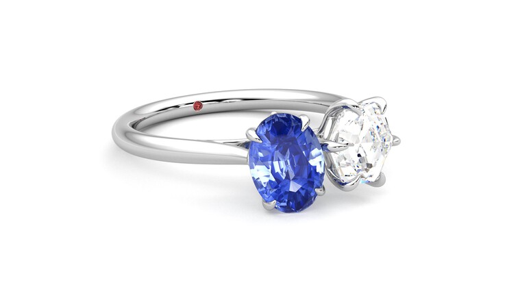 Taylor & Hart Turelle Hexagonal Engagement Ring 360 degree image 5