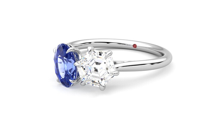 Taylor & Hart Turelle Hexagonal Engagement Ring 360 degree image 25