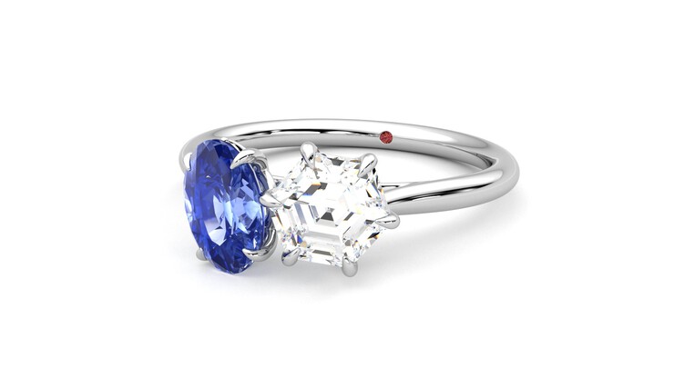 Taylor & Hart Turelle Hexagonal Engagement Ring 360 degree image 26