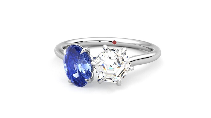 Taylor & Hart Turelle Hexagonal Engagement Ring 360 degree image 27