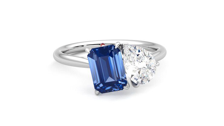 Taylor & Hart Turelle Pear Engagement Ring 360 degree image 3