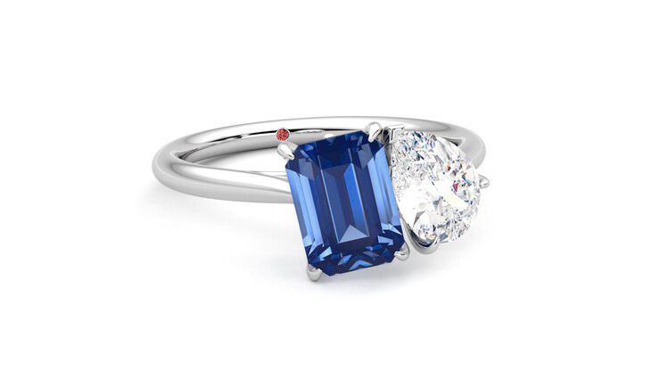 Taylor & Hart Turelle Pear Engagement Ring 360 degree image 4