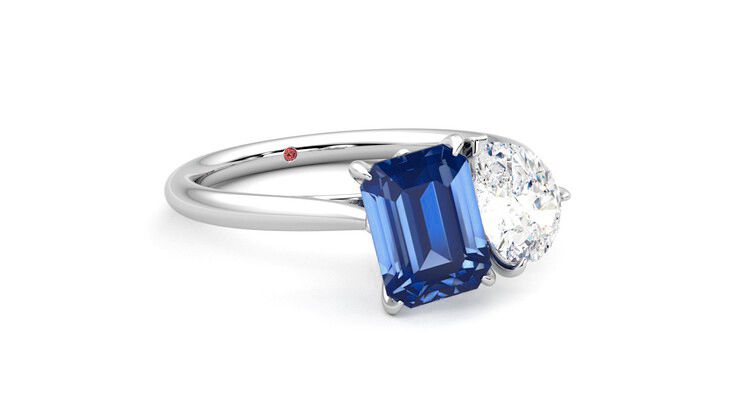 Taylor & Hart Turelle Pear Engagement Ring 360 degree image 5
