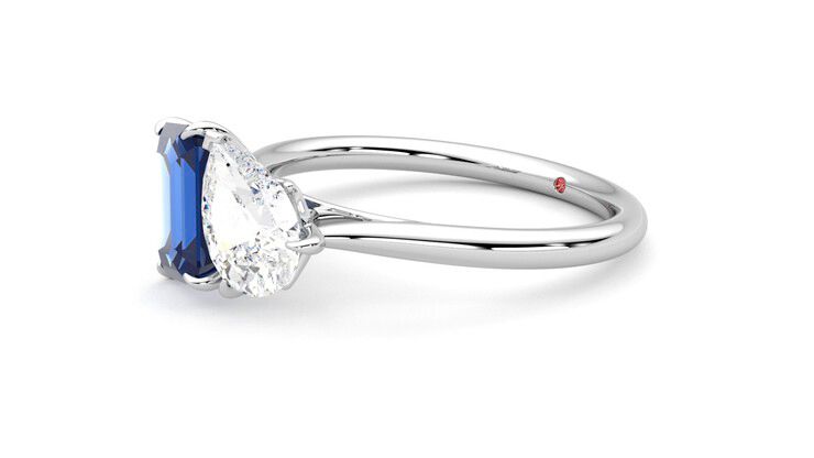 Taylor & Hart Turelle Pear Engagement Ring 360 degree image 23