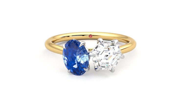 Taylor & Hart Turelle Hexagonal Engagement Ring 360 degree image 0