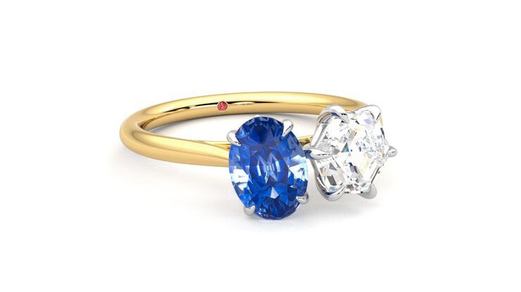 Taylor & Hart Turelle Hexagonal Engagement Ring 360 degree image 4