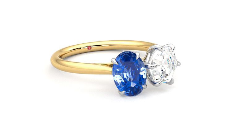 Taylor & Hart Turelle Hexagonal Engagement Ring 360 degree image 5