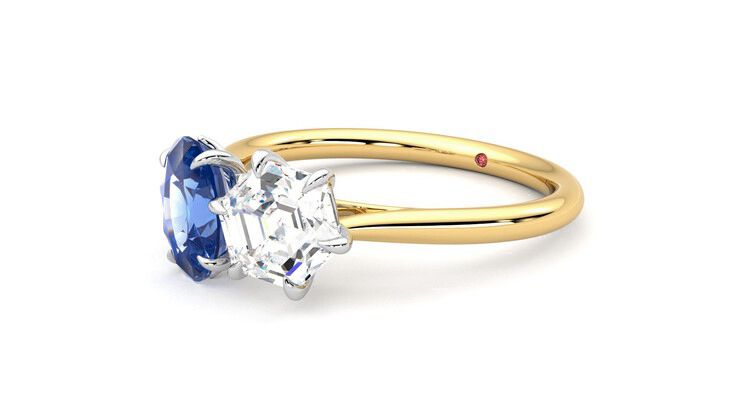 Taylor & Hart Turelle Hexagonal Engagement Ring 360 degree image 24